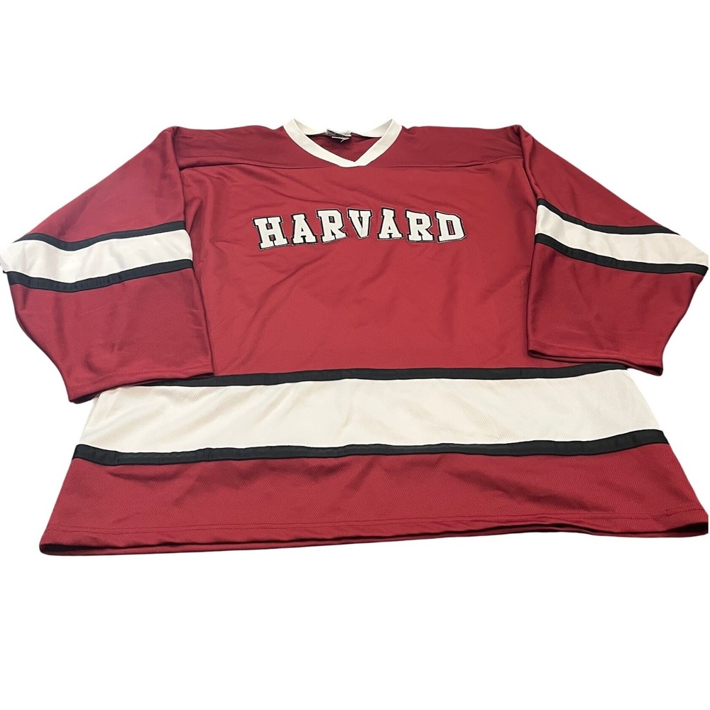 OT Sports Harvard Hockey Jersey Mens XX-Large Crimson Red White Striped‎ NCAA
